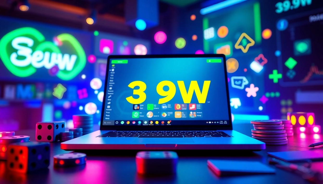 Dynamic scene showcasing 399W's online gaming interface with vibrant elements.