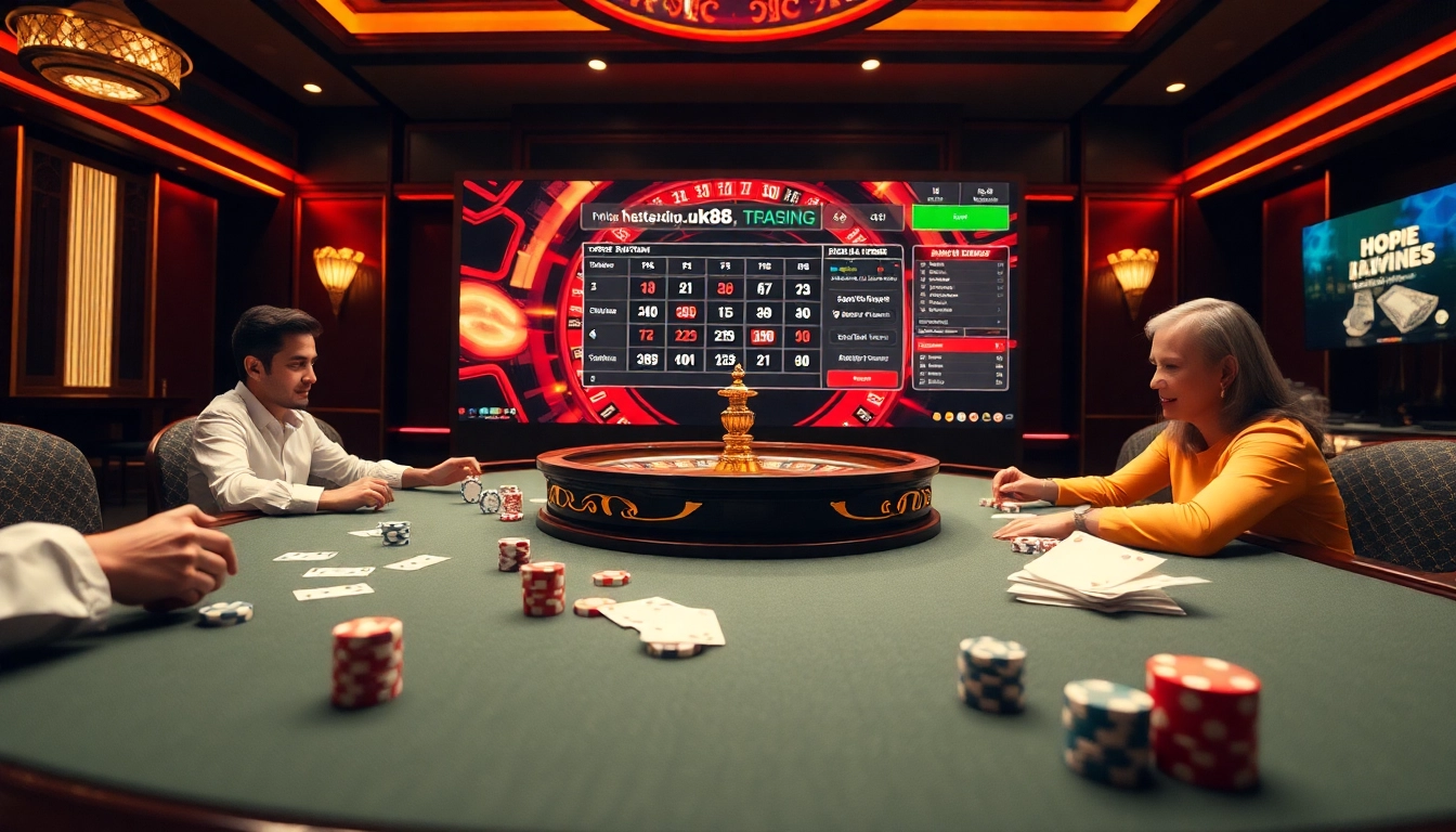 Play exciting games at https://uk88.trading/ with lavish casino tables and thrilling roulette.