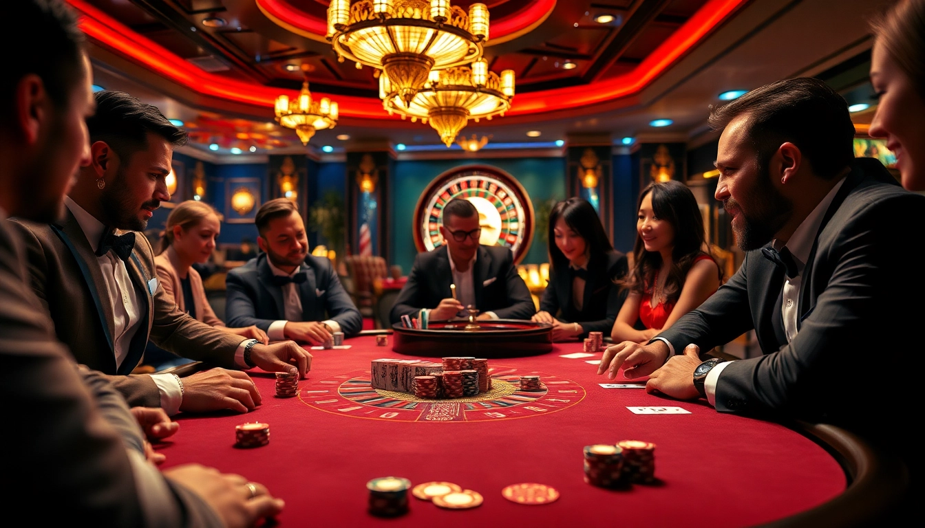 Enjoying a high-stakes poker game at lc88 with vibrant chips and cards.