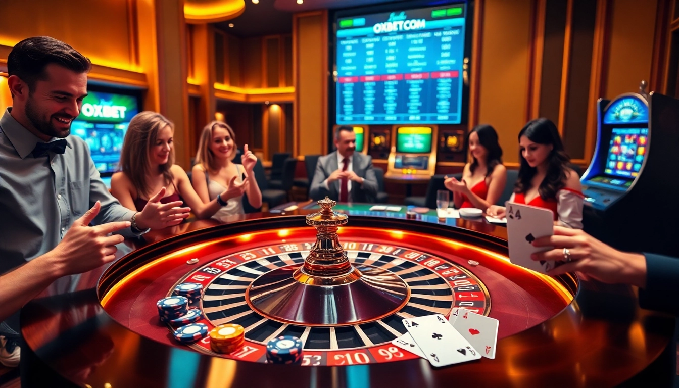 Experience high-stakes excitement with gaming action at OXBET.COM's luxurious casino tables.