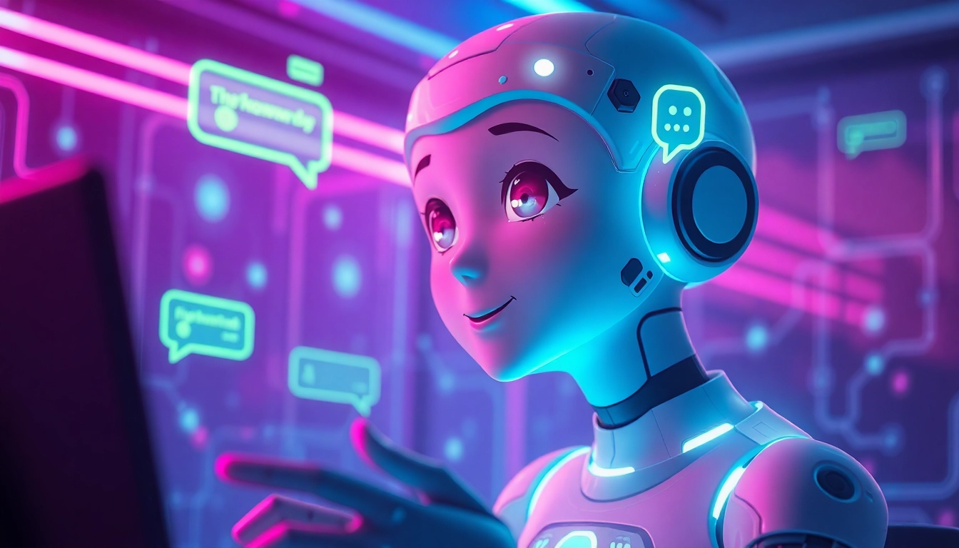 Engaging AI character in a vibrant digital chat environment, representing character ai nsfw themes.